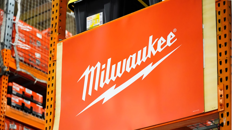 Milwaukee sign in Home Depot