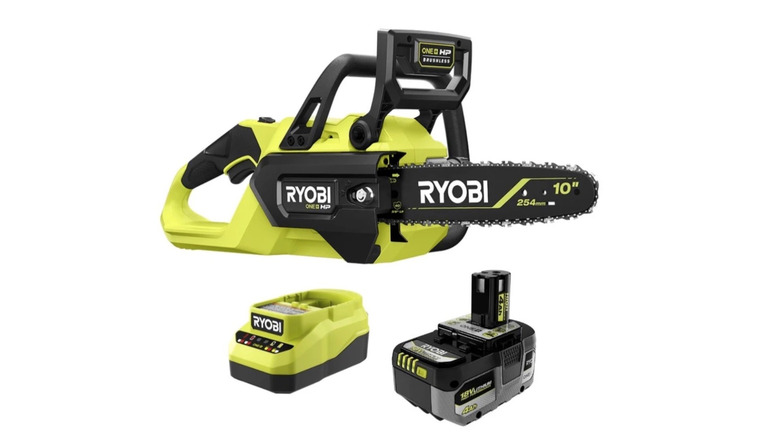 Picture showing Ryobi chainsaw kit in the brand's online outlet