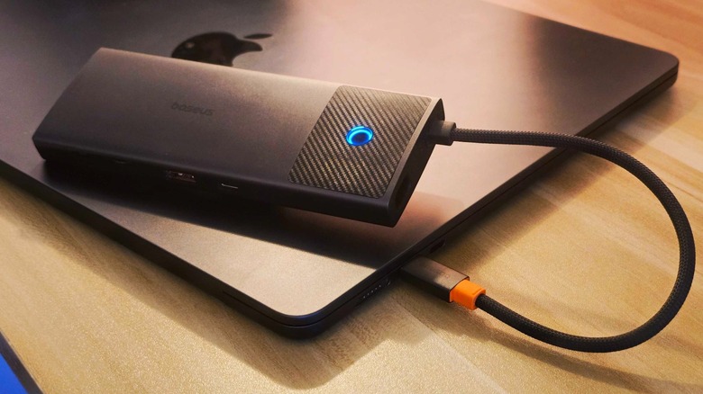 a portable dock attached to my MacBook Air