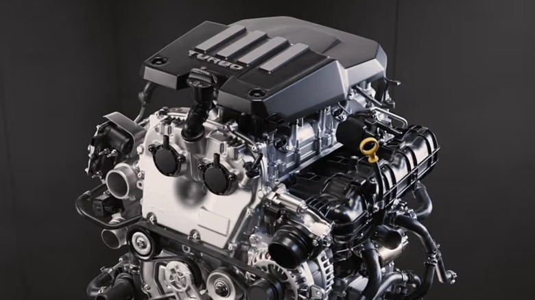 Close-up shot of 2.7L TurboMax engine