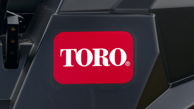 Close-up view of Toro's riding lawn mower