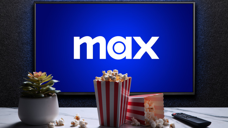 Picture displaying HBO Max logo on a TV screen