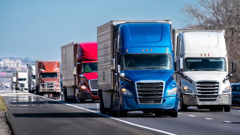Convoy of trucks