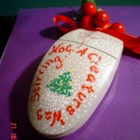 recycled computer mouse christmas ornament