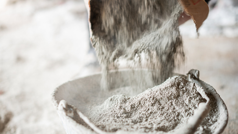 Cement mix on construction site