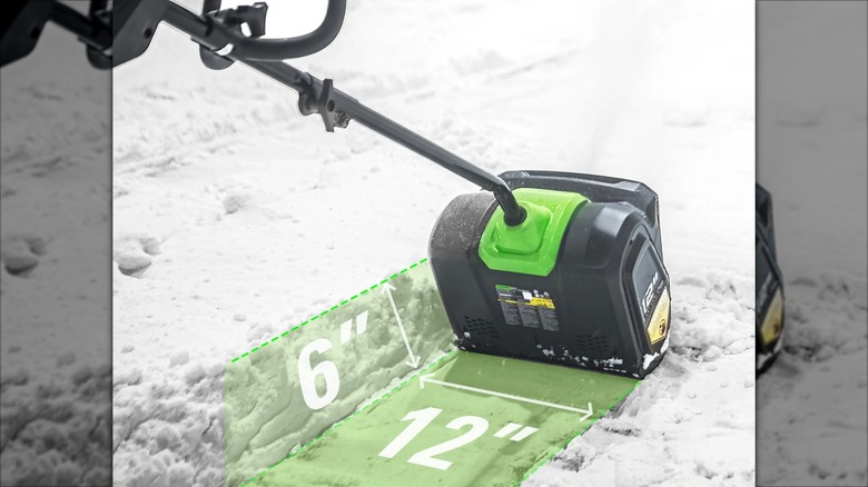 Greenworks Pro 80V 12-inch Cordless Snow Shovel in use