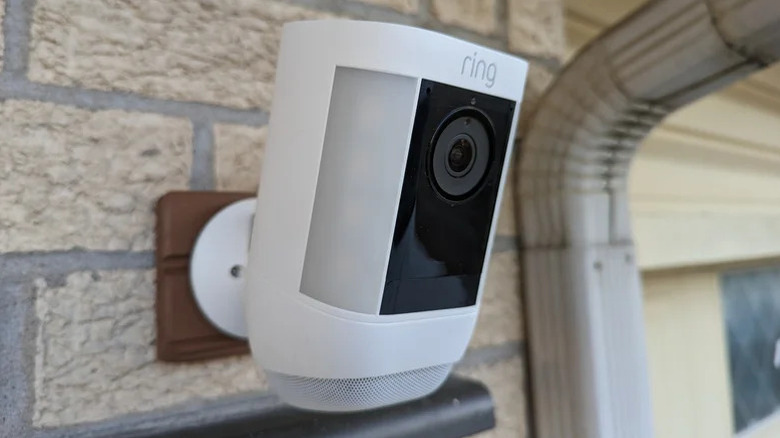 Ring Spotlight Cam Pro mounted to a wall