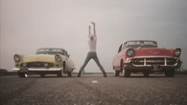1956 Ford Thunderbird and 1957 Chevrolet Bel Air in Heading Out to the Highway