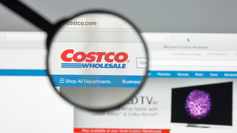 Costco website in magnifying glass