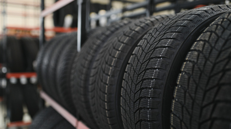 Tires on the rack