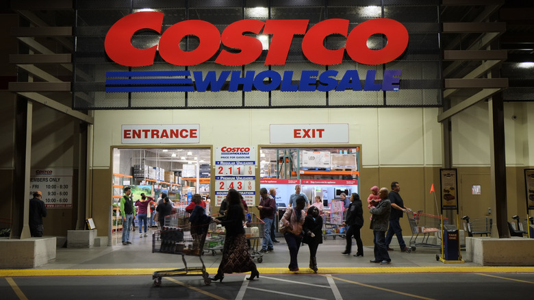 shoppers entering and exiting a costco