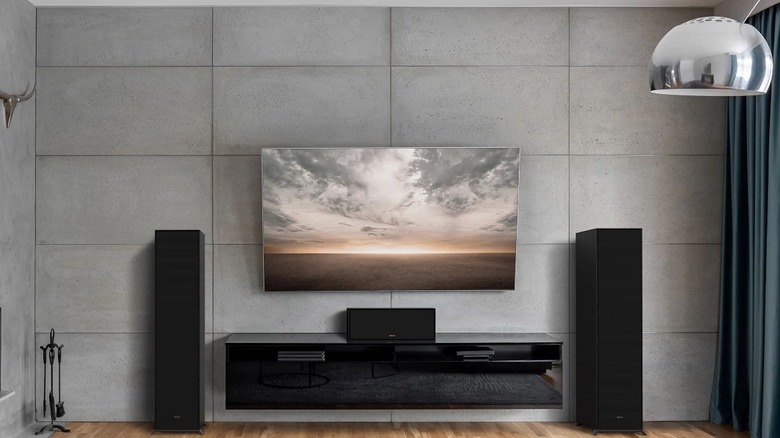 Klipsch R-806FA speakers in fancy living room