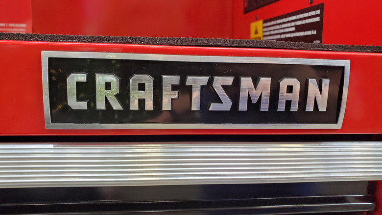 Craftsman logo close-up on toolbox