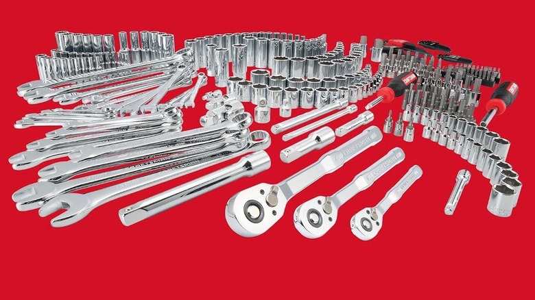 Craftsman tool set pictured against a red background