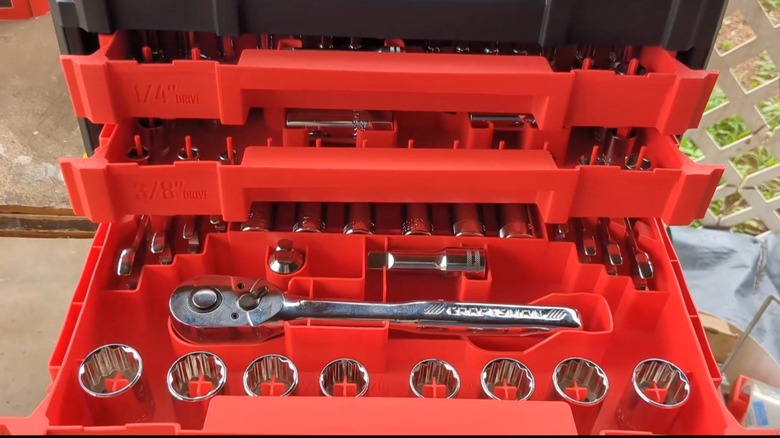 An opened Craftsman toolkit.
