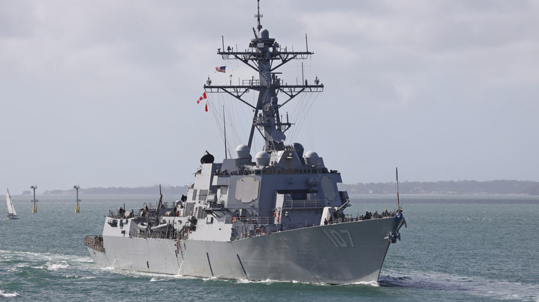 The US Navy Arleigh-Burke class destroyer USS GRAVELY
