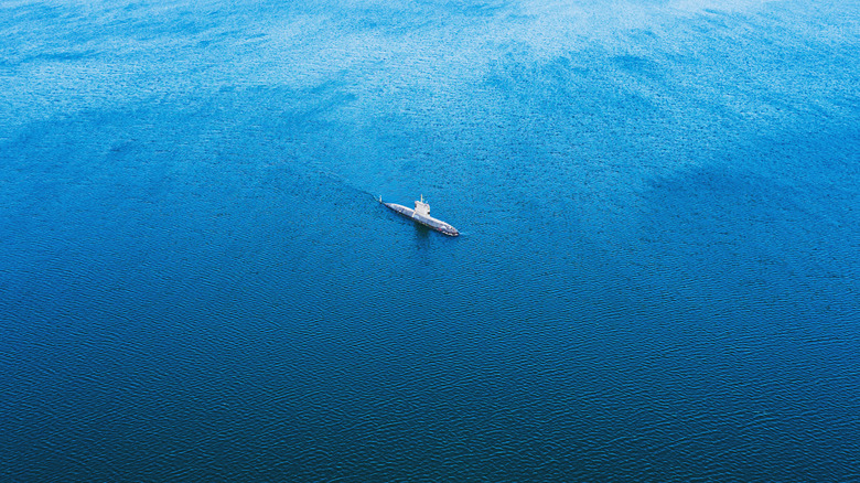 submarine on ocean surface