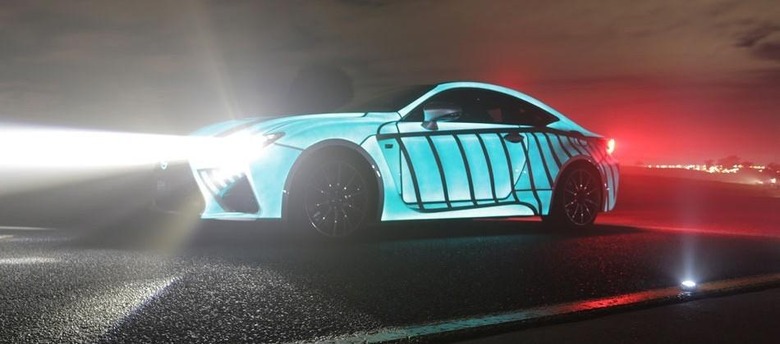 Custom Lexus RC-F projects driver's heartbeat in glowing paint