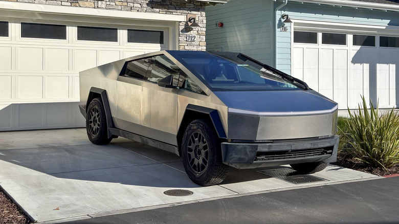 A parked Tesla Cybertruck