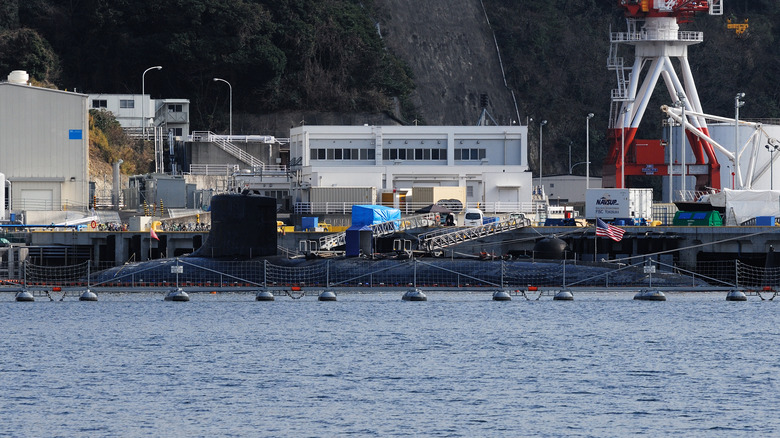 The USS Connecticut moored