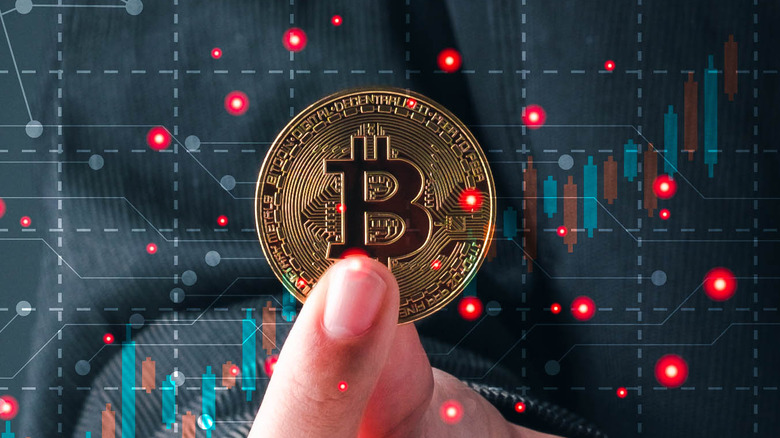 Bitcoin and blockchain concept art
