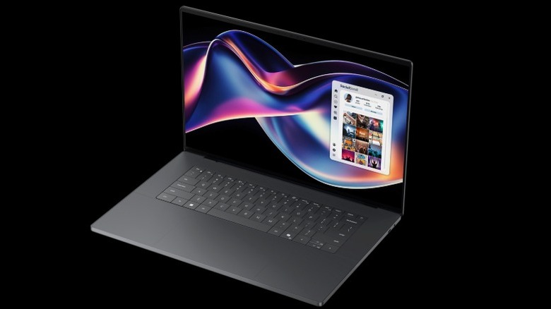 Dell XPS 16 laptop open.