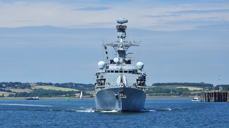 Front view of Type 23 frigate