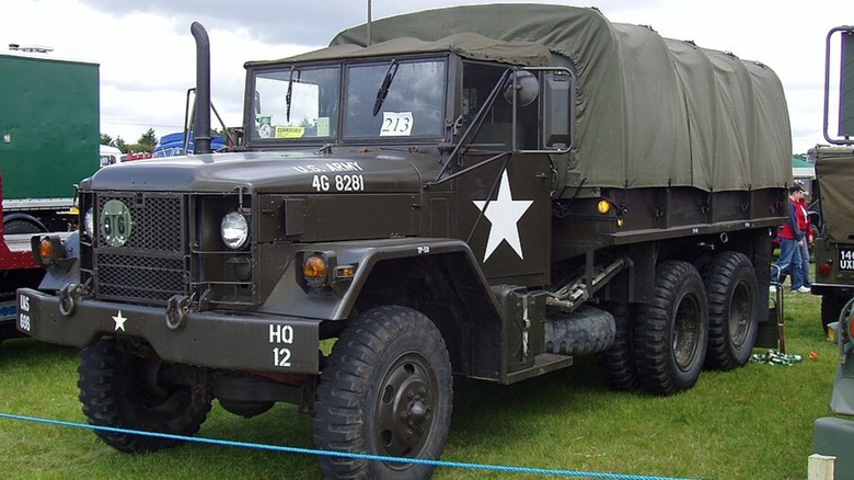 M35 cargo truck standing in grass