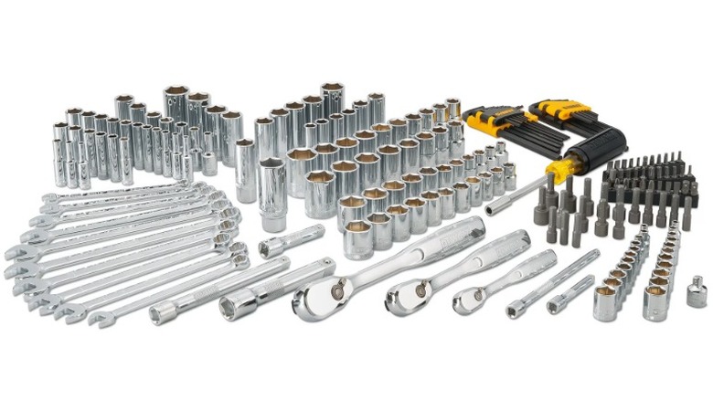 DeWalt 205-piece Mechanics Tool Set on a white background