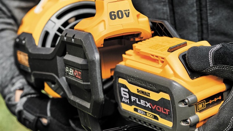 Person holdingDeWalt Flexvolt tool
