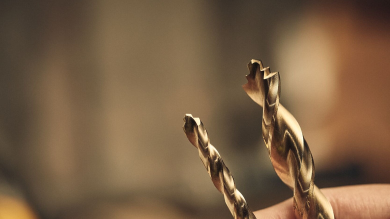 Close-up of twe DeWalt Elite Series Cobalt drill bits in different sizes