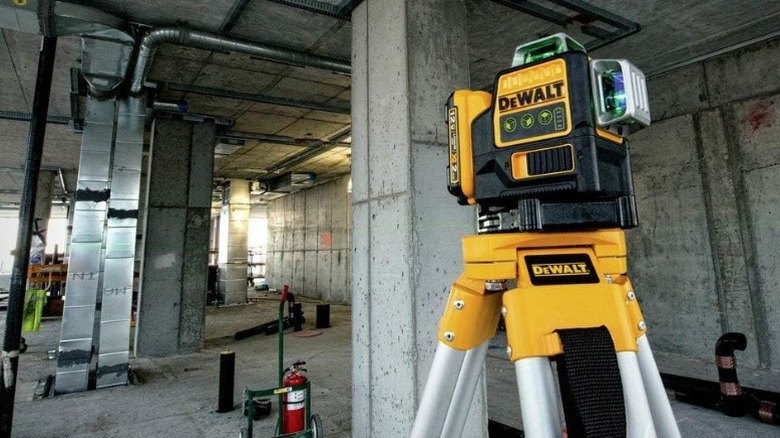 DeWalt 12V Max Laser Level Kit on stand