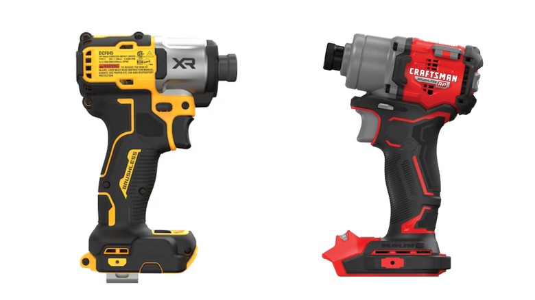 a dewalt 20-volt impact driver next to a craftsman 20-volt impact driver