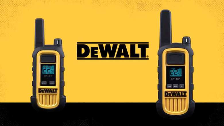 DeWalt Walkie-Talkie displayed with company logo