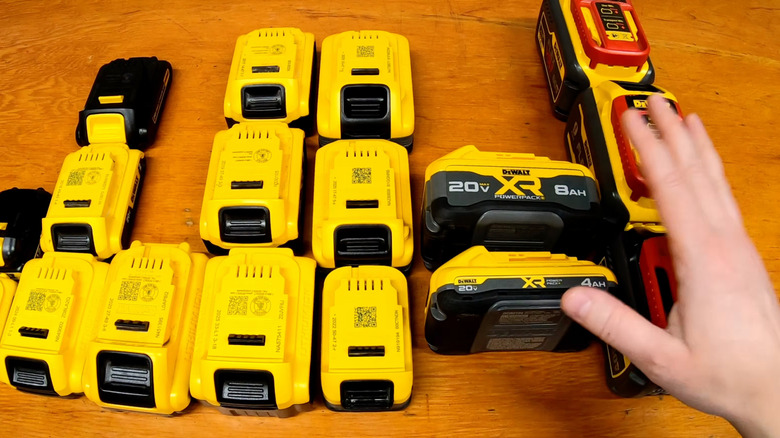 PowerPack batteries next to other DeWalt batteries