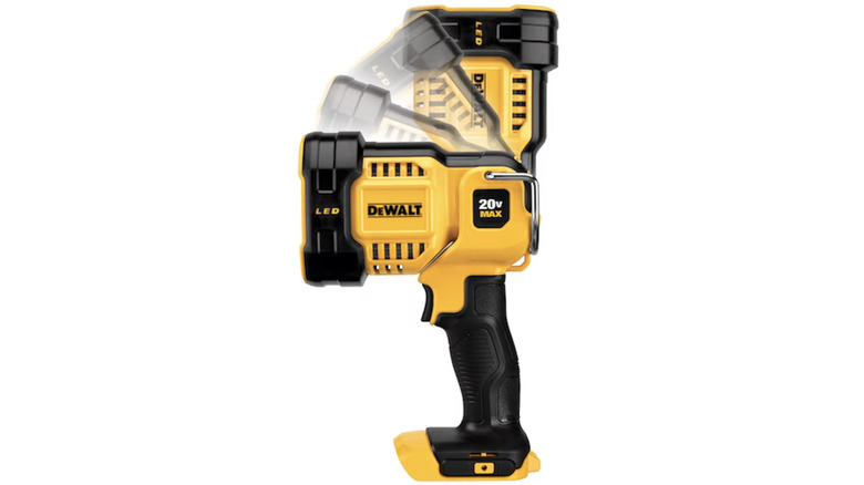 Illustration of DeWalt 20V Max Jobsite LED Spotlight pivoting head
