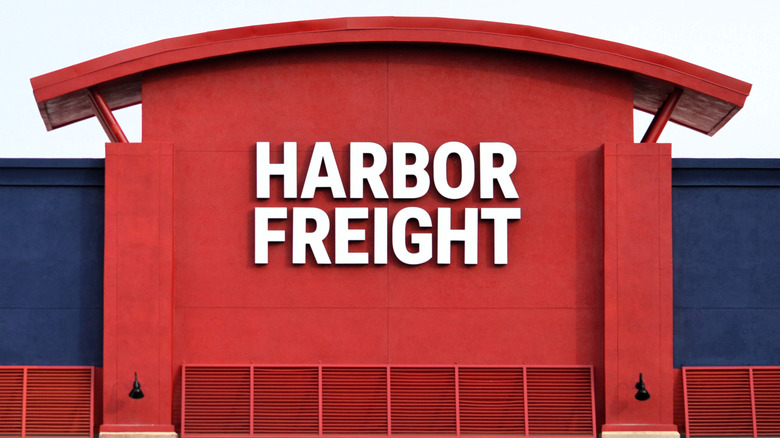 The facade of a Harbor Freight store.