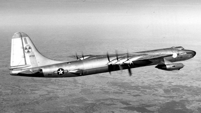 The NB-36H in flight