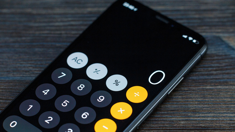 iPhone displaying calculator app