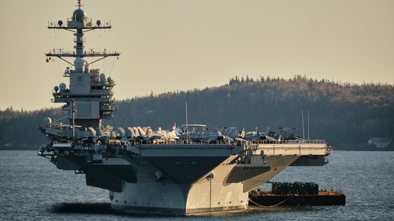 USS Gerald R. Ford in ocean