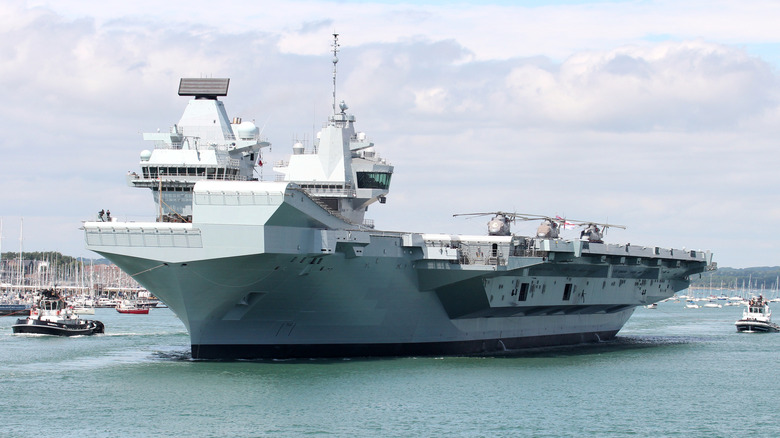 HMS Queen Elizabeth in the ocean