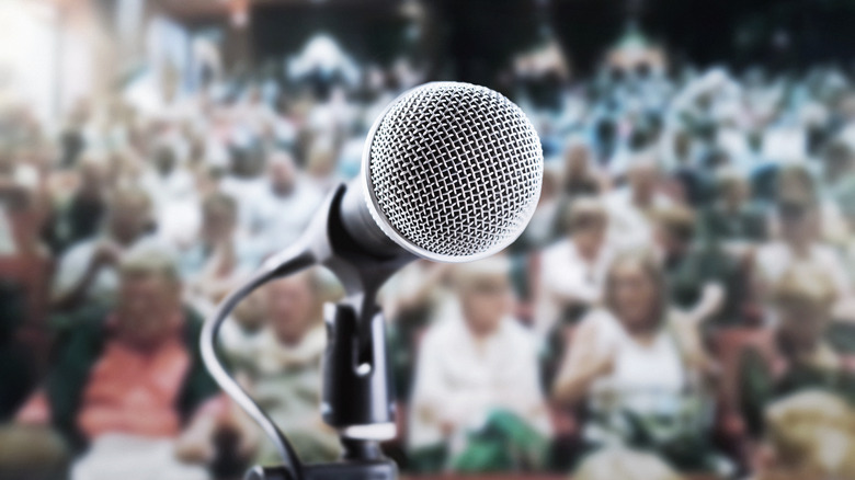 Dynamic microphone on stage