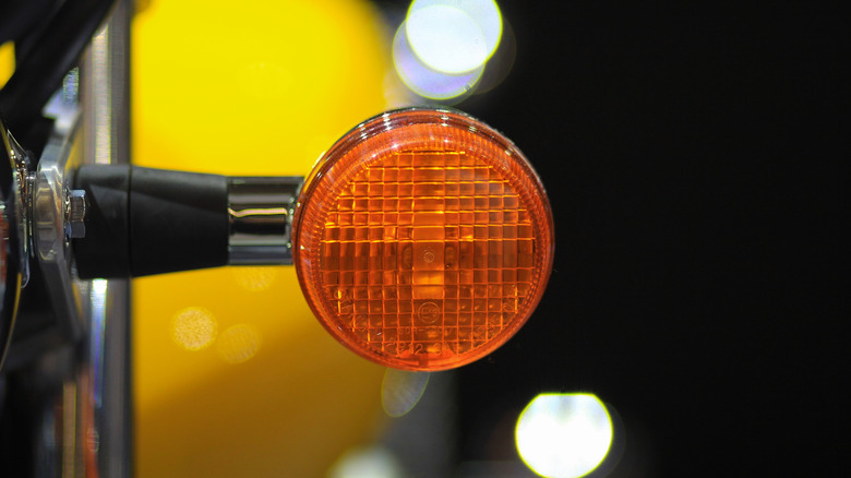 Turn signal on motorcycle