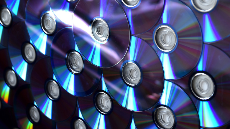 many CDs laid next to each other