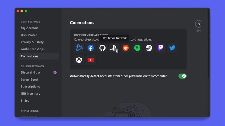 Discord's Connections with PlayStation logo