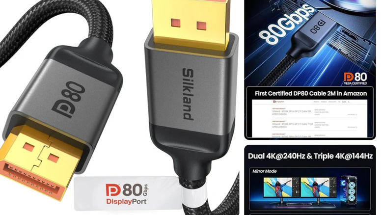 A picture of Silkand's DP80 certified DisplayPort 2.1 cable