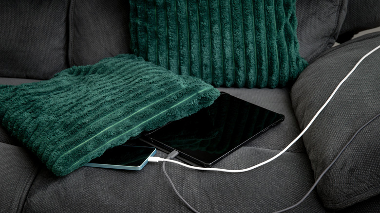 Devices charging under pillow
