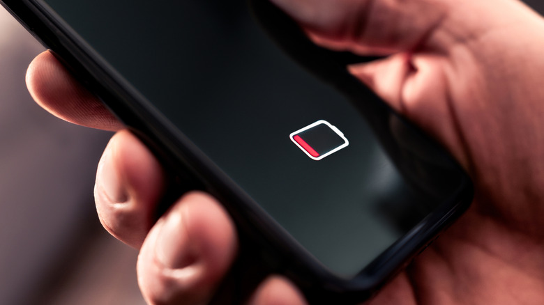 Phone with low battery warning