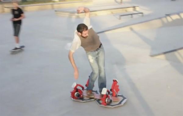 DIY hoverboard powered by 4 leaf blowers