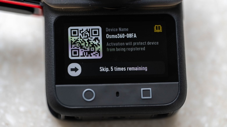 The activation screen of the DJI Osmo 360.